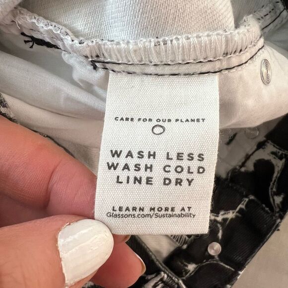 Glassons NWT Black White Print Super High Rise 90's Straight Leg Jeans Size 10 - Picture 10 of 12